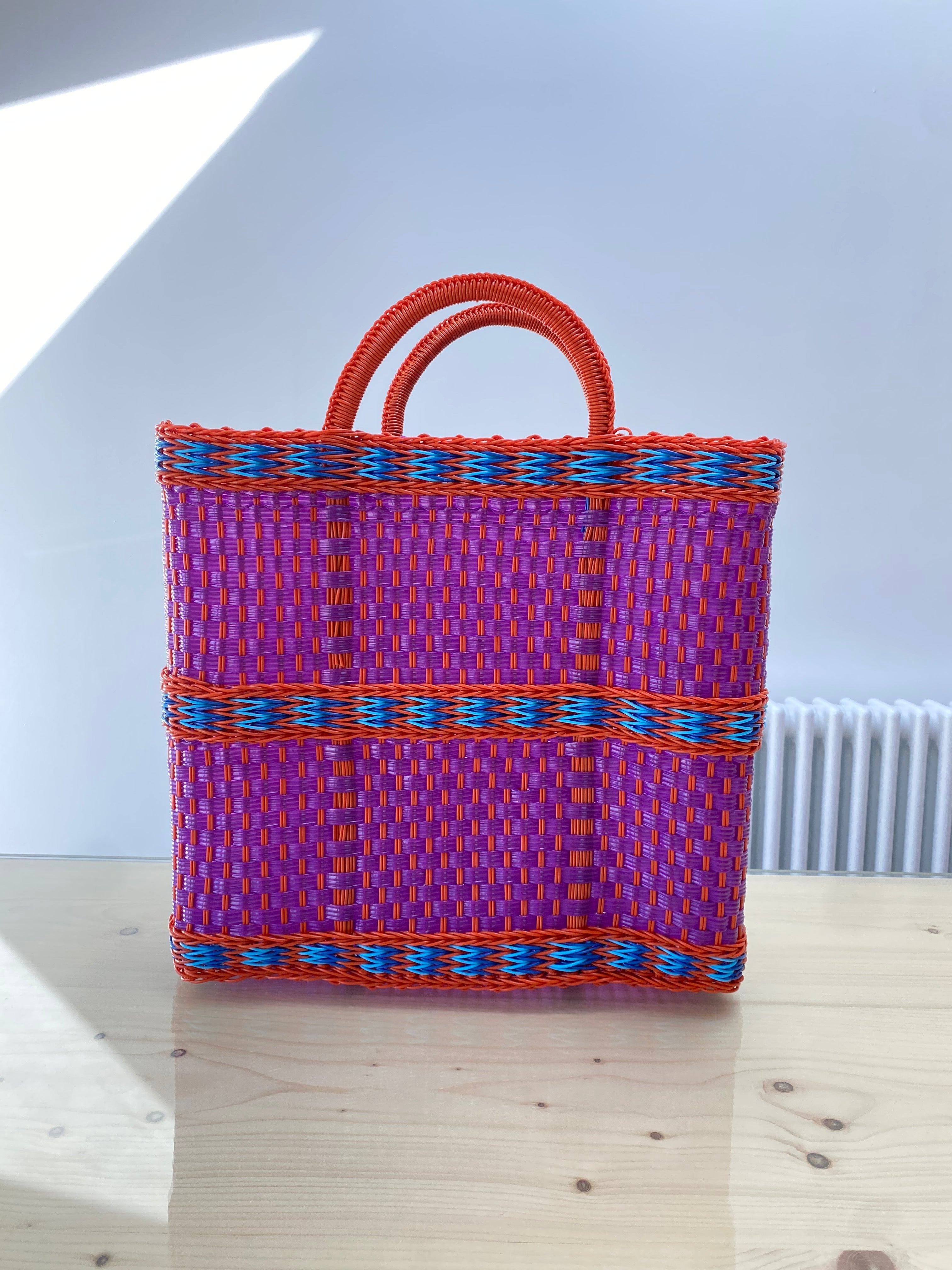Emone Market Bag in Purple and Orange- Large
