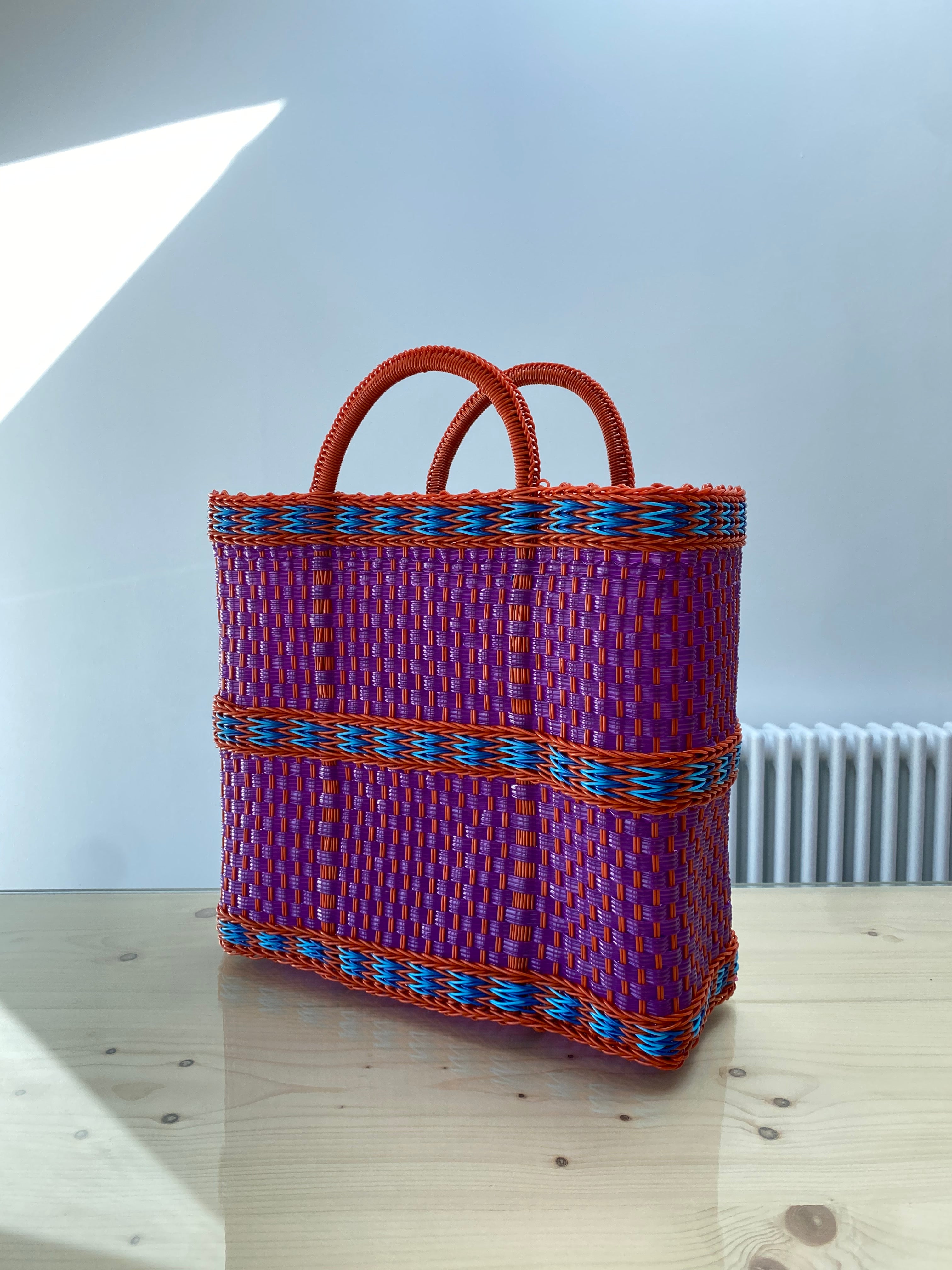Emone Market Bag in Purple and Orange- Large